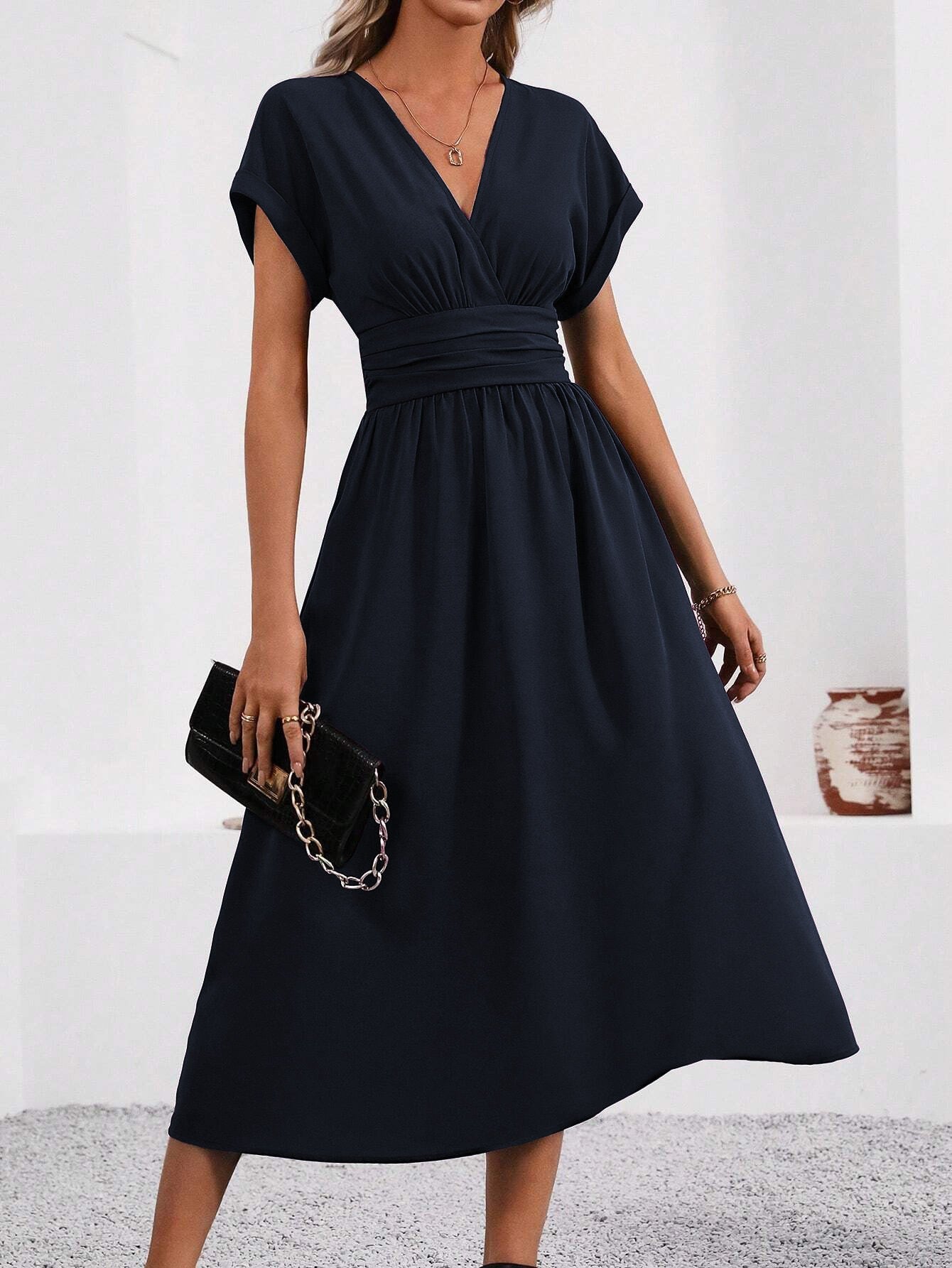 Isabelle | Bat Sleeve Midi Dress
