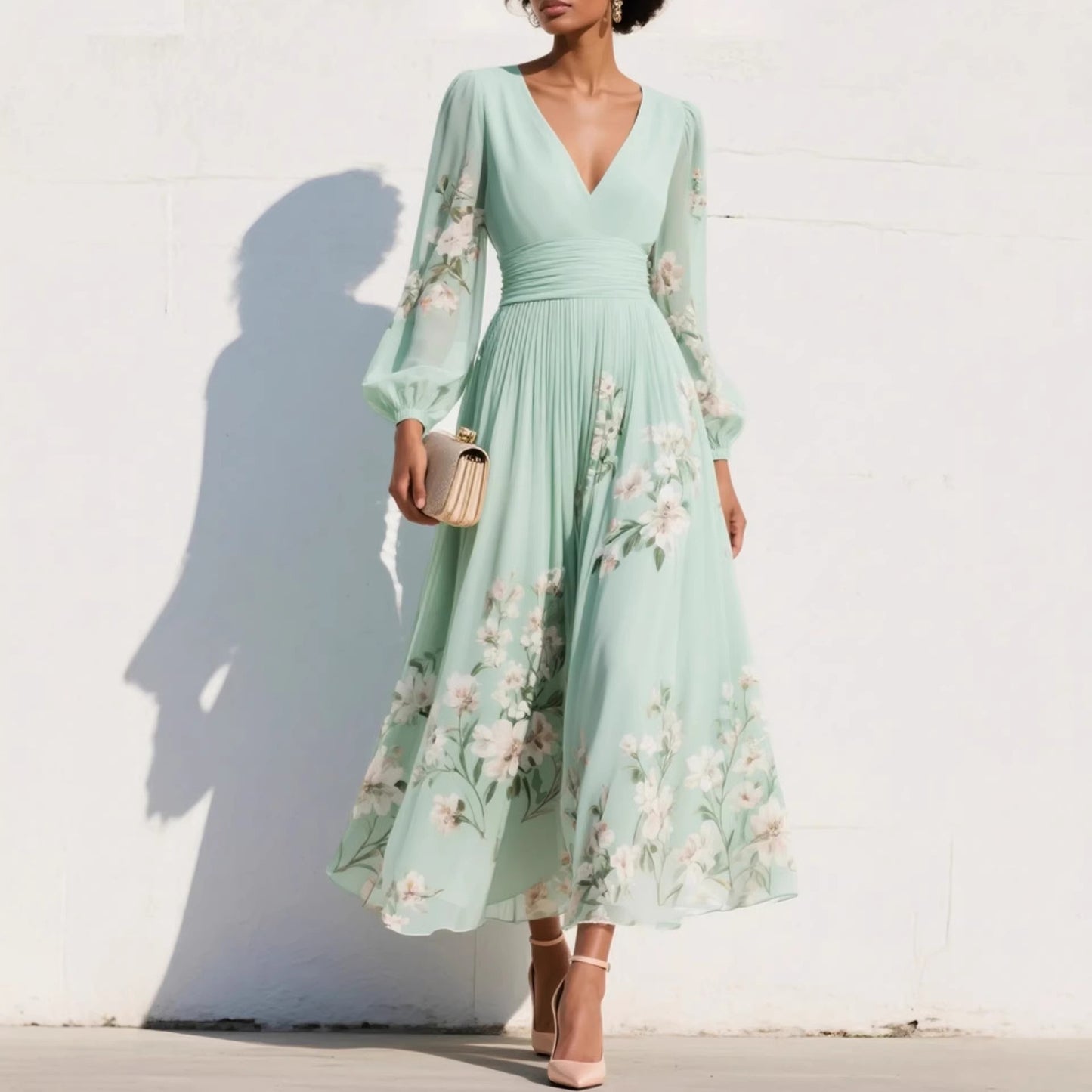 Florence | Floral Sleeve Maxi Dress