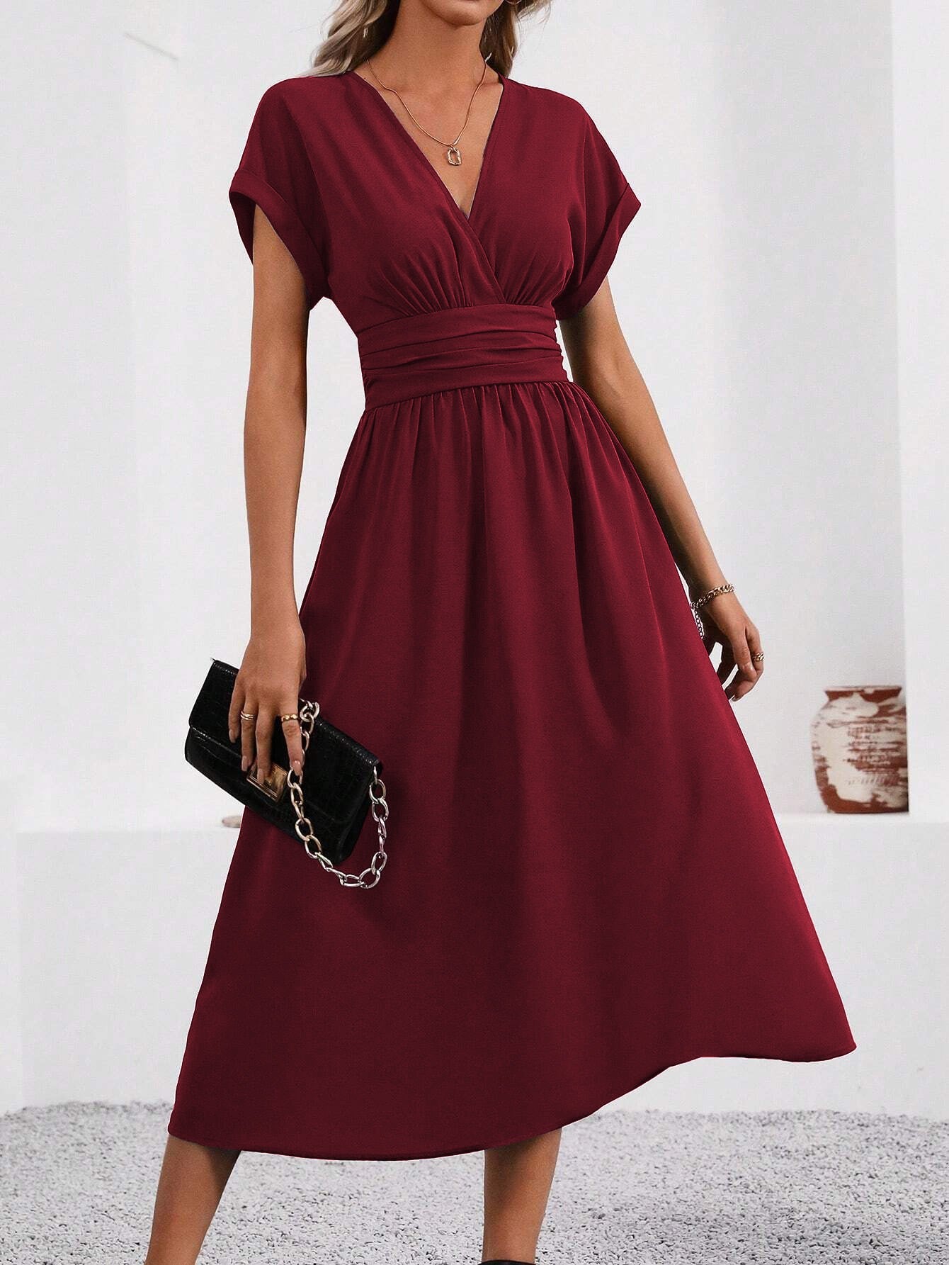 Isabelle | Bat Sleeve Midi Dress