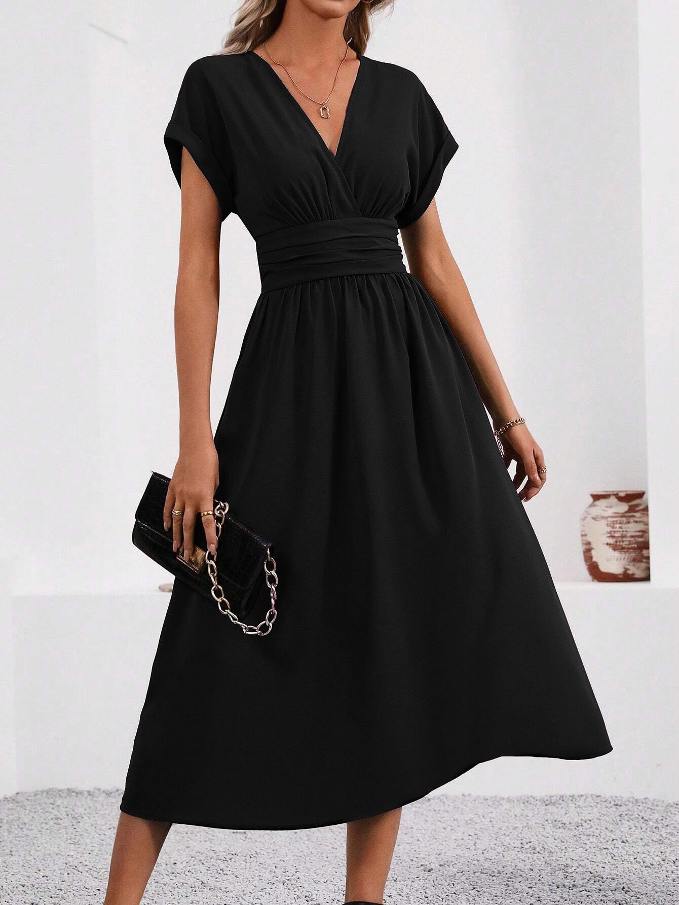 Isabelle | Bat Sleeve Midi Dress