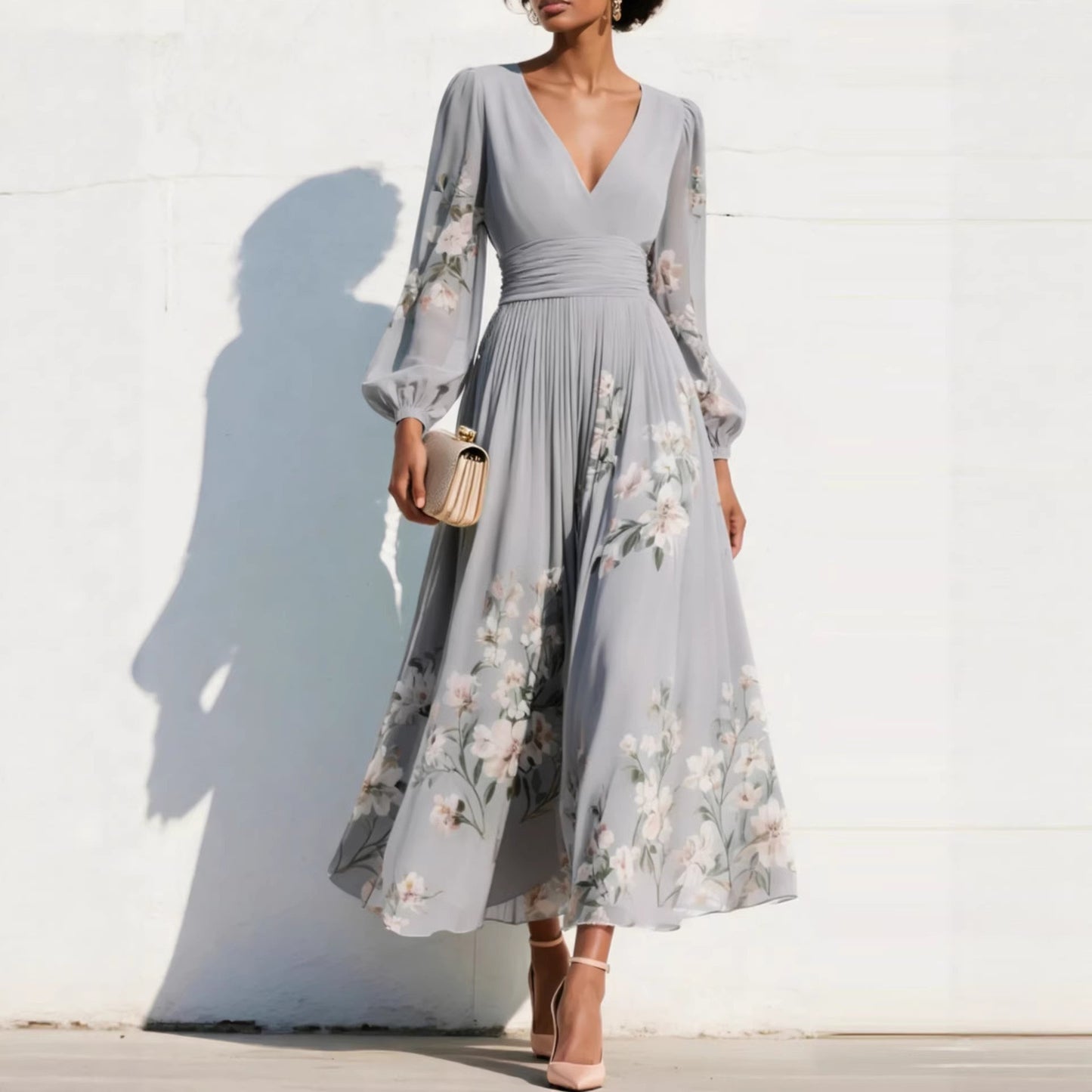 Florence | Floral Sleeve Maxi Dress