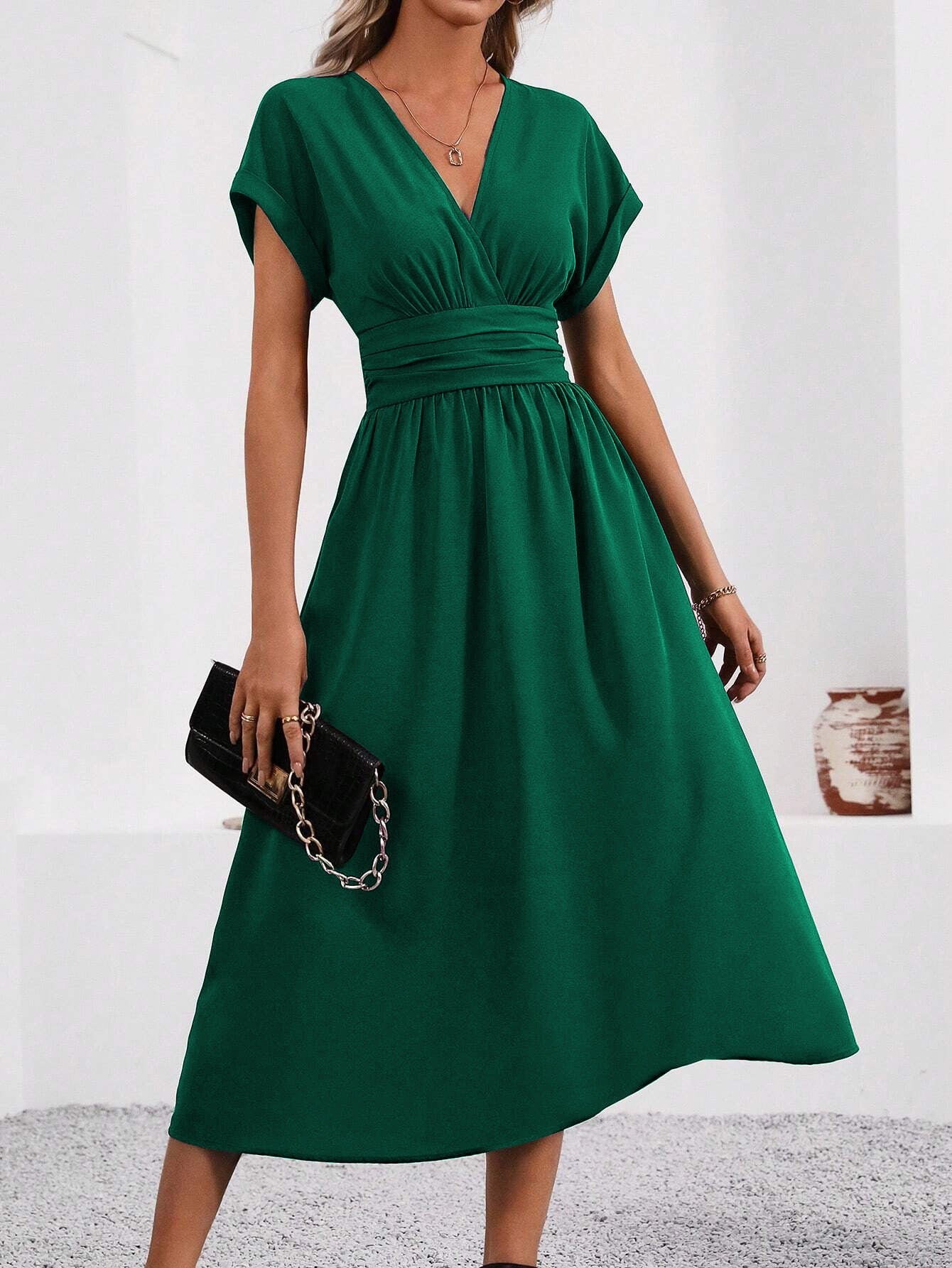 Isabelle | Bat Sleeve Midi Dress