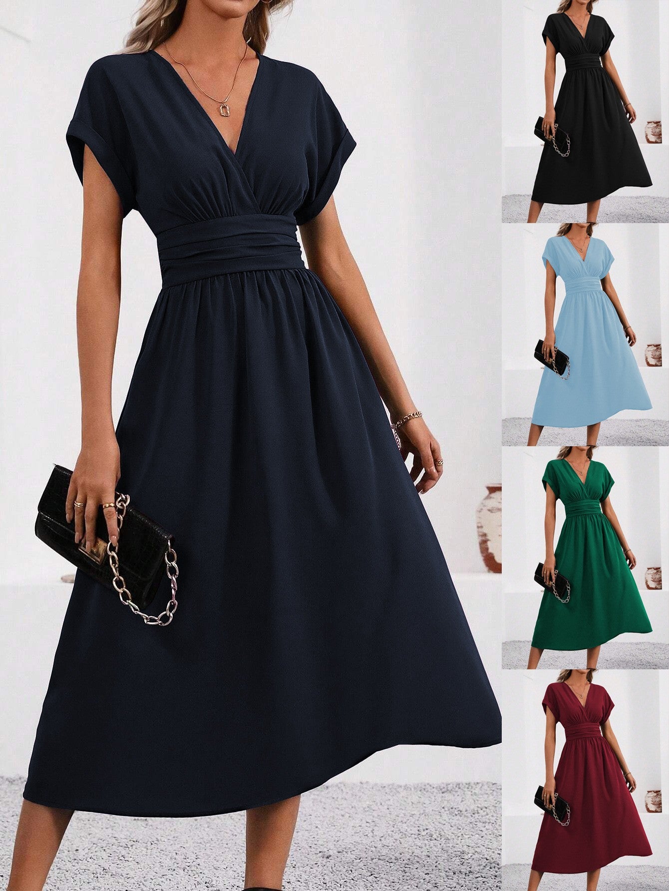 Isabelle | Bat Sleeve Midi Dress